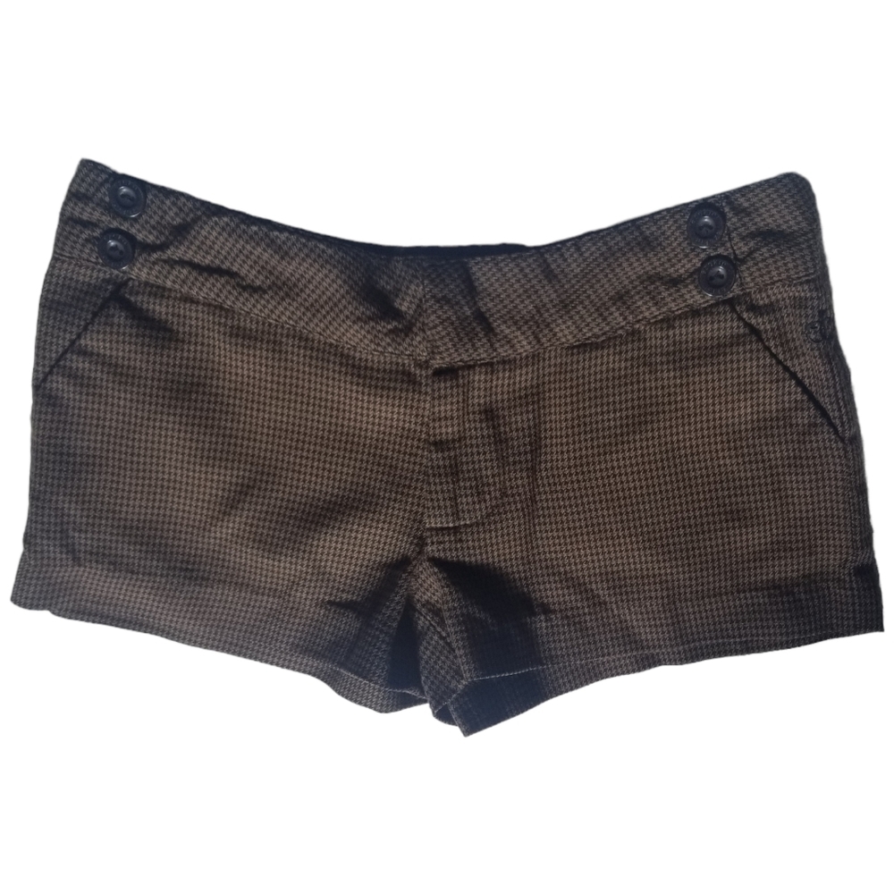 Ezekiel Houndstooth Women's Brown & Black Classic Stlye Shorts Size 1